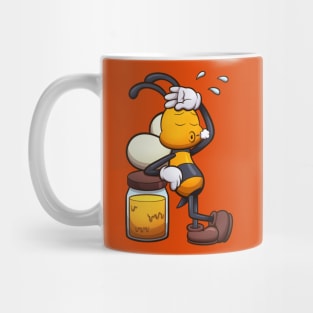 Exhausted Cartoon Bee Mug